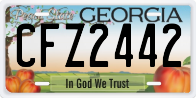 GA license plate CFZ2442