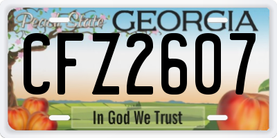 GA license plate CFZ2607