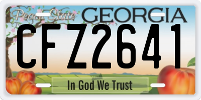 GA license plate CFZ2641