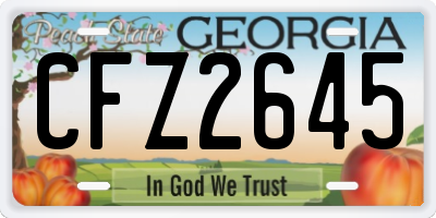 GA license plate CFZ2645