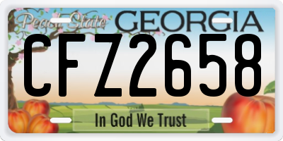 GA license plate CFZ2658