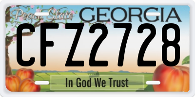 GA license plate CFZ2728