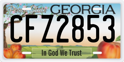 GA license plate CFZ2853