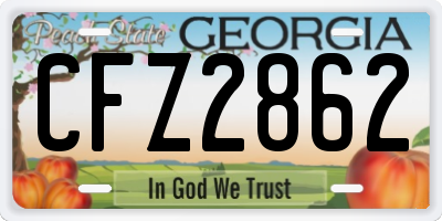 GA license plate CFZ2862
