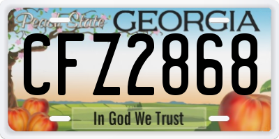 GA license plate CFZ2868