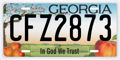 GA license plate CFZ2873