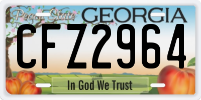 GA license plate CFZ2964