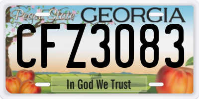 GA license plate CFZ3083
