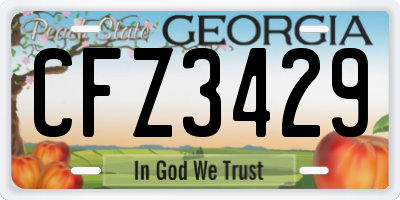 GA license plate CFZ3429