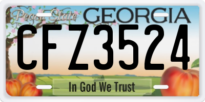 GA license plate CFZ3524