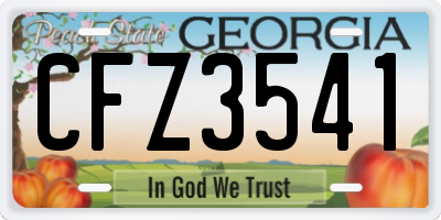 GA license plate CFZ3541