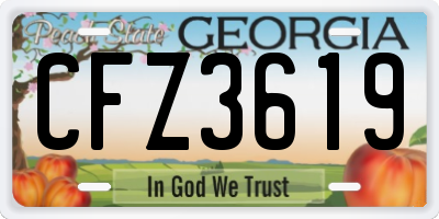 GA license plate CFZ3619