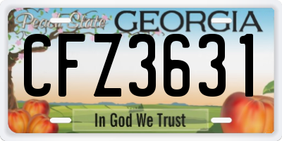 GA license plate CFZ3631
