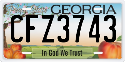 GA license plate CFZ3743