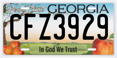 GA license plate CFZ3929