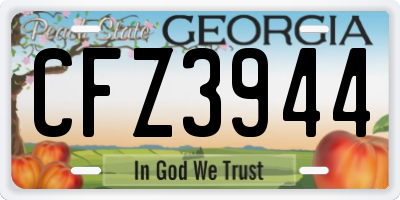GA license plate CFZ3944