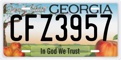 GA license plate CFZ3957