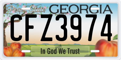 GA license plate CFZ3974