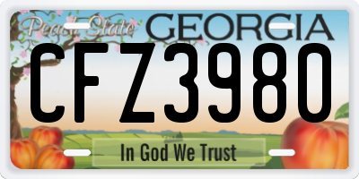GA license plate CFZ3980