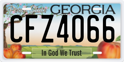 GA license plate CFZ4066