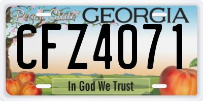 GA license plate CFZ4071