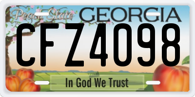 GA license plate CFZ4098