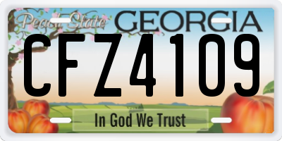 GA license plate CFZ4109