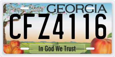GA license plate CFZ4116