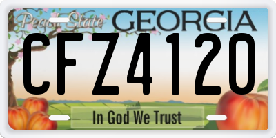 GA license plate CFZ4120