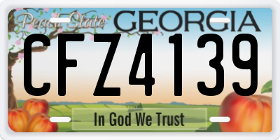GA license plate CFZ4139