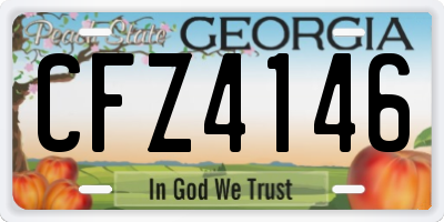 GA license plate CFZ4146