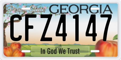 GA license plate CFZ4147