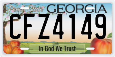 GA license plate CFZ4149