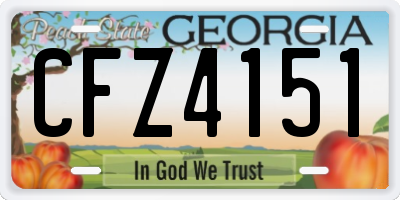 GA license plate CFZ4151