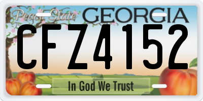 GA license plate CFZ4152