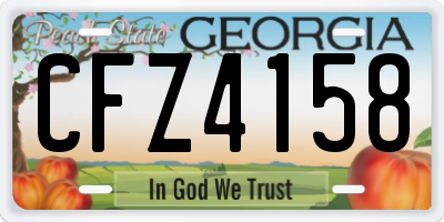 GA license plate CFZ4158