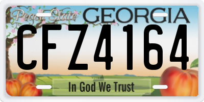 GA license plate CFZ4164