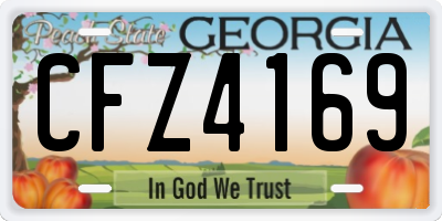 GA license plate CFZ4169