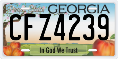GA license plate CFZ4239