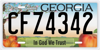 GA license plate CFZ4342
