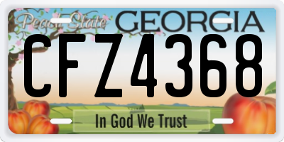 GA license plate CFZ4368