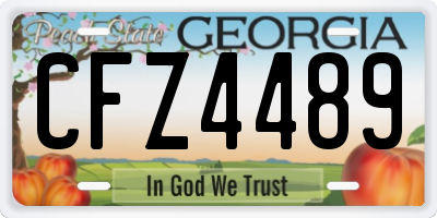 GA license plate CFZ4489