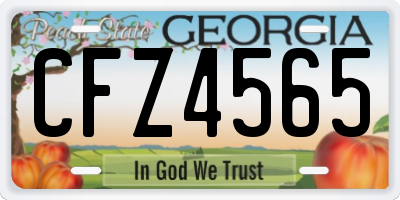 GA license plate CFZ4565