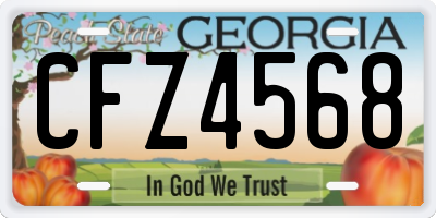 GA license plate CFZ4568