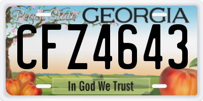 GA license plate CFZ4643