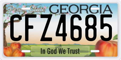 GA license plate CFZ4685