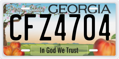 GA license plate CFZ4704