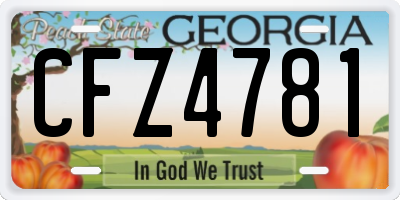 GA license plate CFZ4781