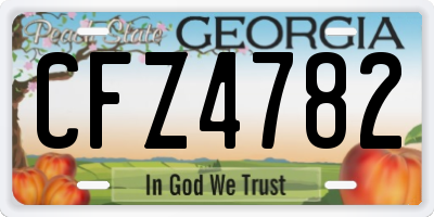 GA license plate CFZ4782
