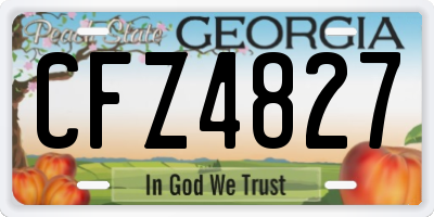 GA license plate CFZ4827